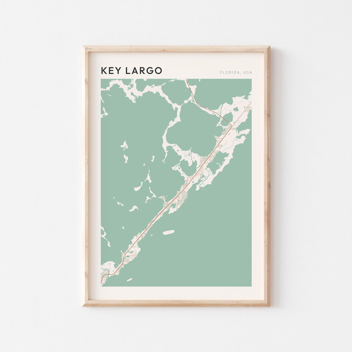 key largo, florida map poster - image 1