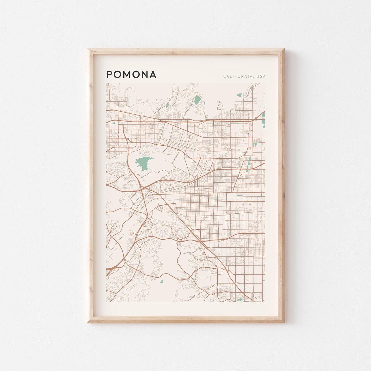 pomona, california map poster - image 1