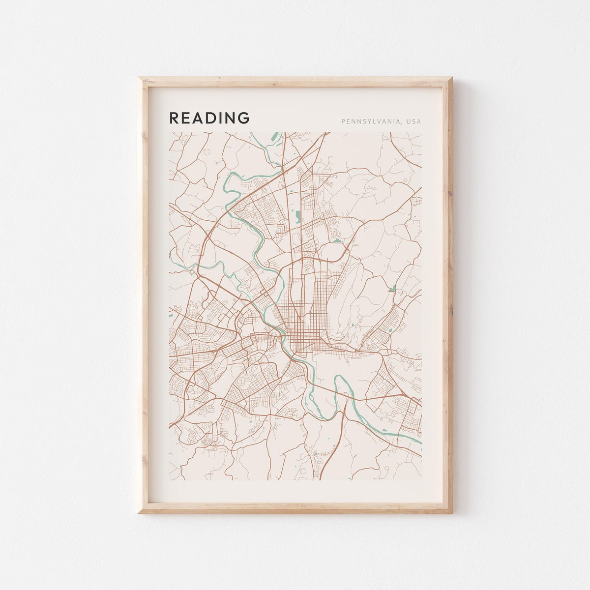 reading, pennsylvania map poster - image 1