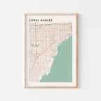 coral gables, florida map poster - image 1
