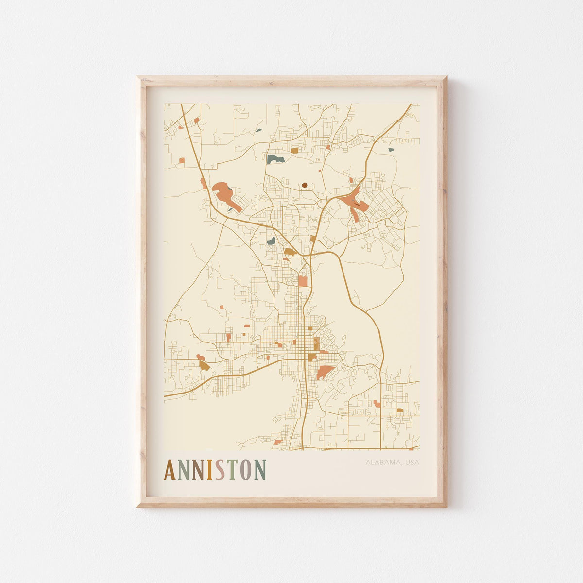 anniston, alabama map poster - image 1
