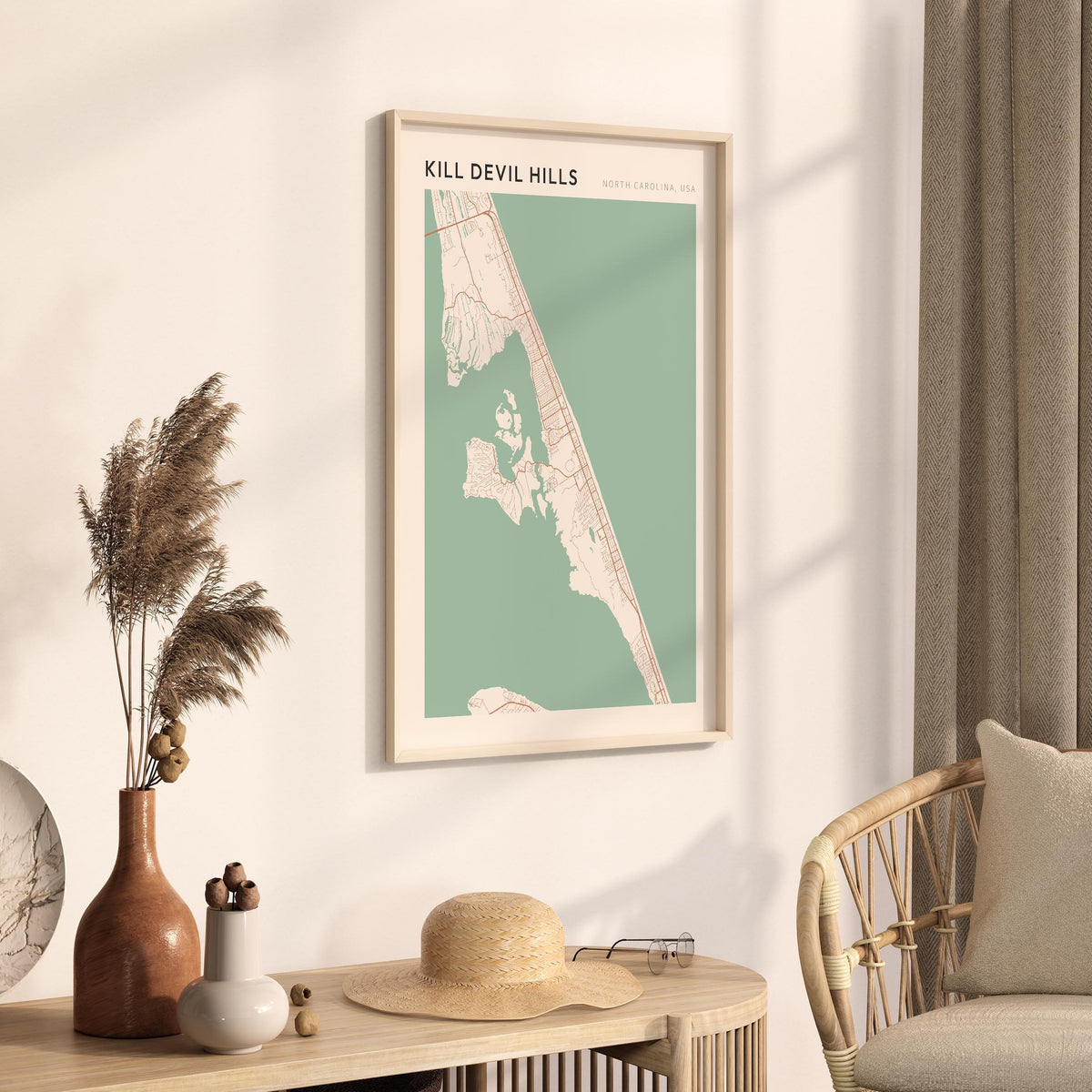 kill devil hills, north carolina map poster - image 2