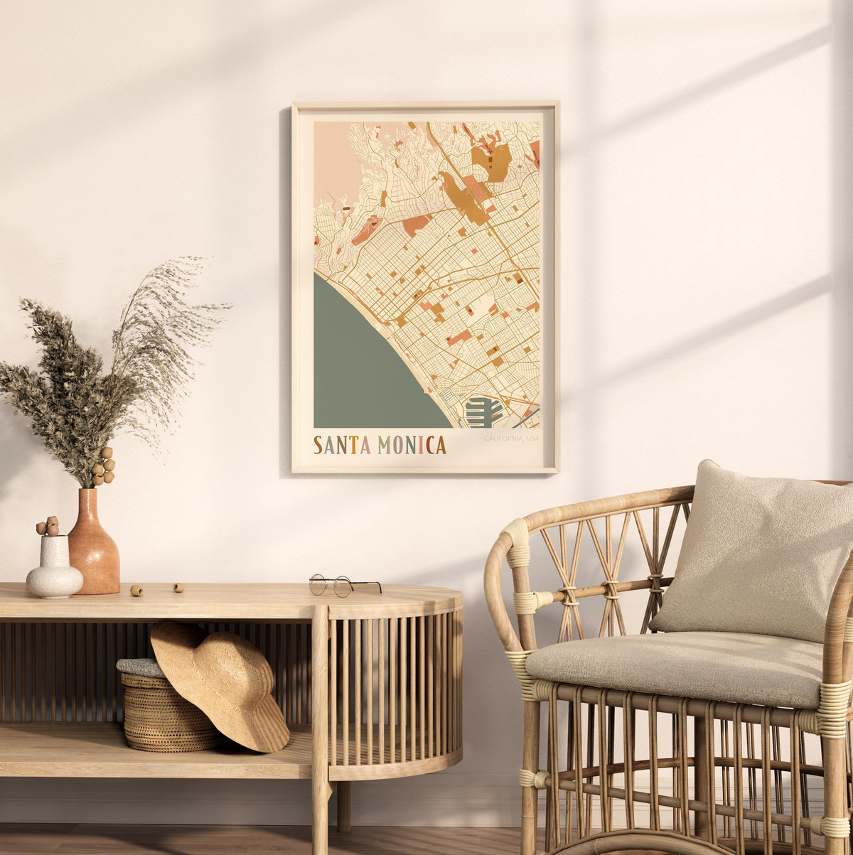santa monica, california map poster - image 3