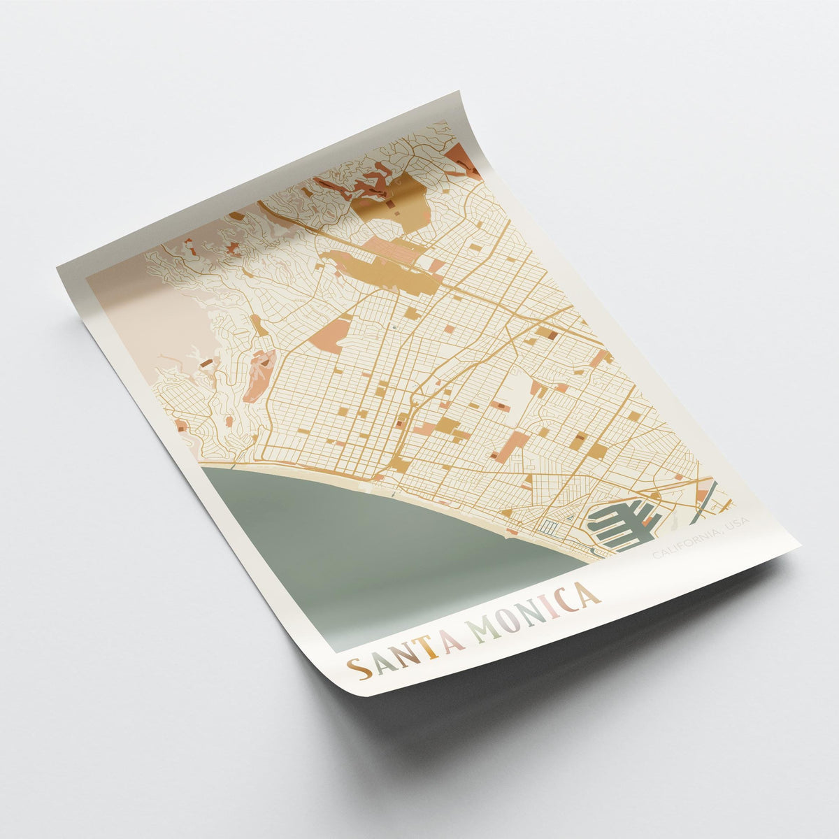 santa monica, california map poster - image 4