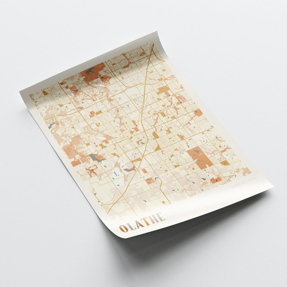 olathe, kansas map poster - image 4