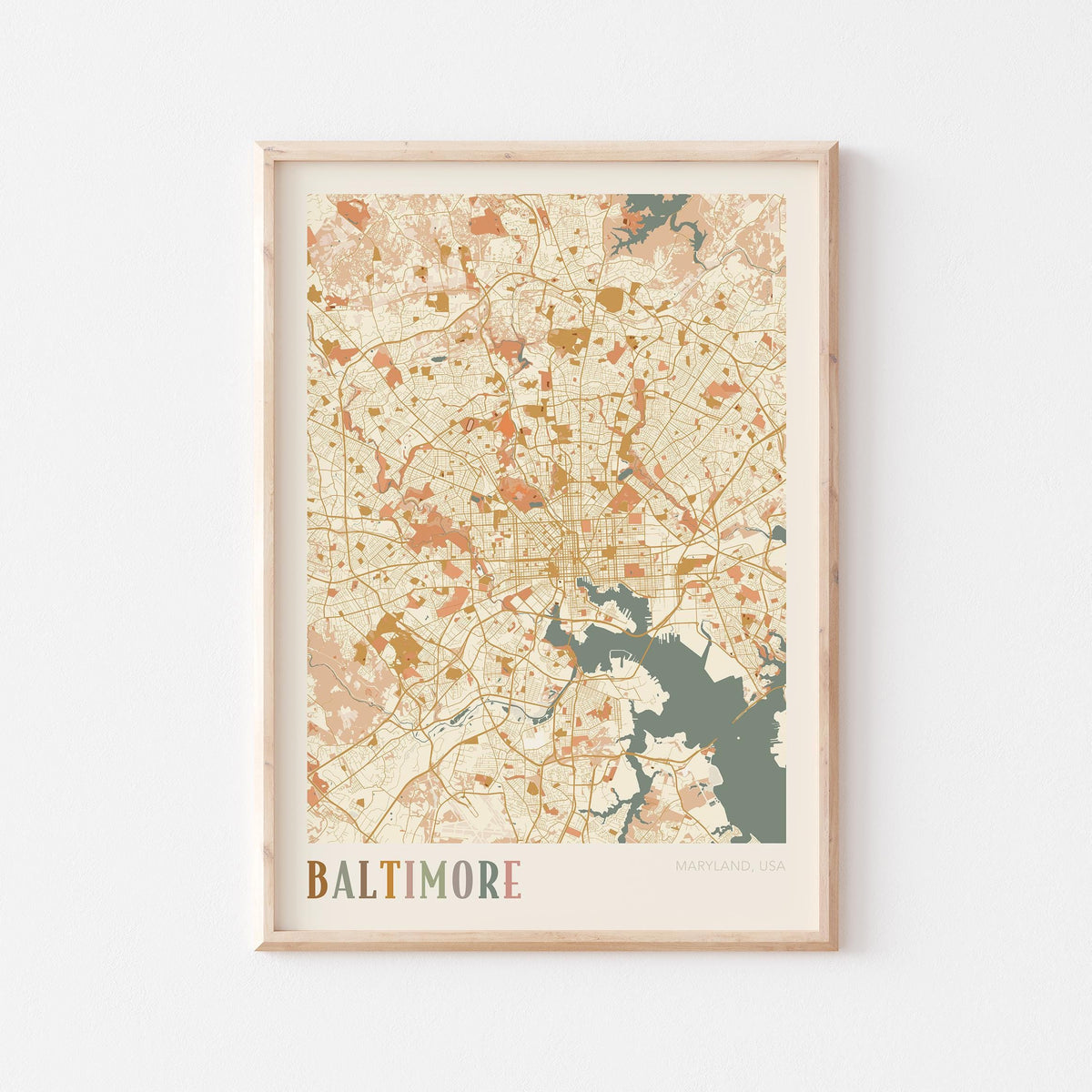 baltimore, maryland map poster - image 1