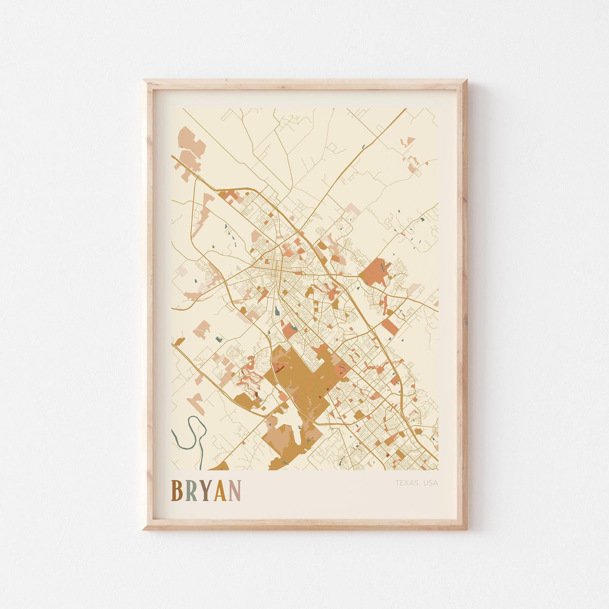 bryan, texas map poster - image 1