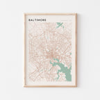 baltimore, maryland map poster - image 1