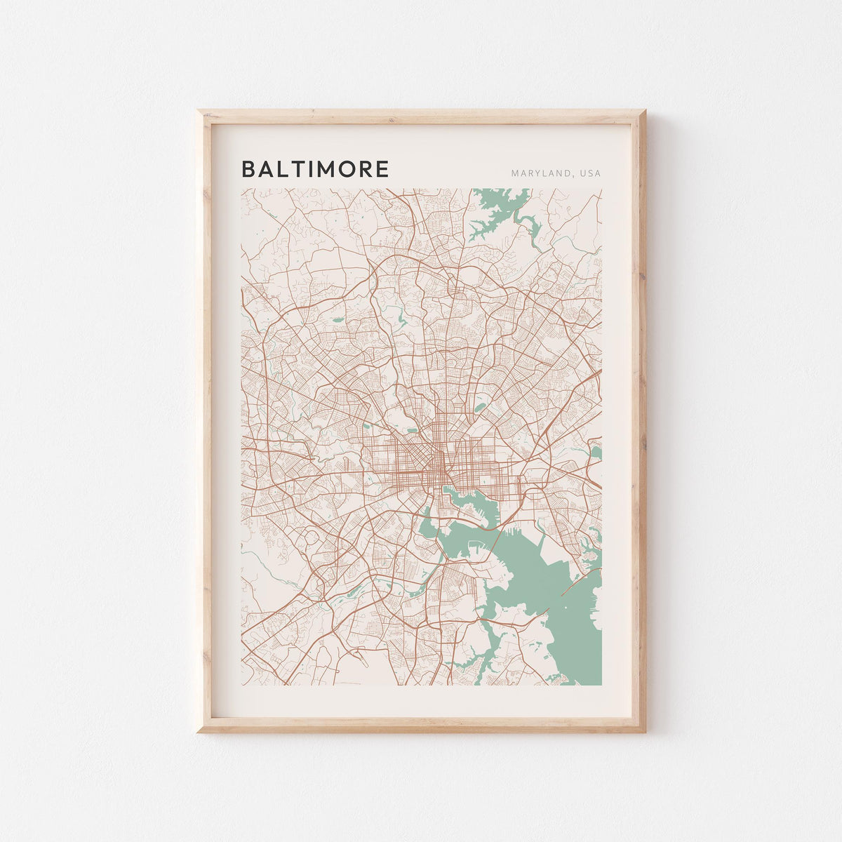 baltimore, maryland map poster - image 1