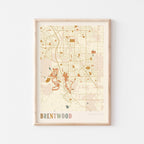 brentwood, california map poster - image 1