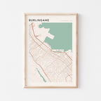 burlingame, california map poster - image 1