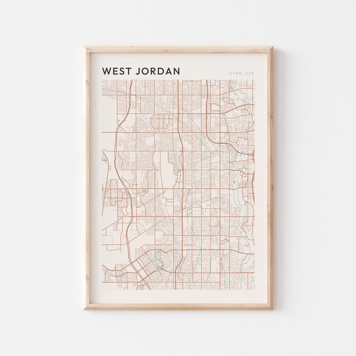 west jordan, utah map poster - image 1