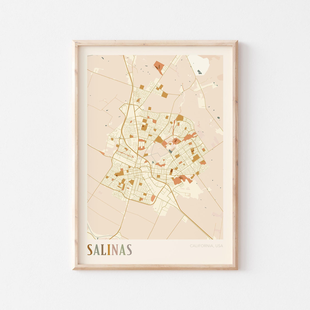 salinas, california map poster - image 1