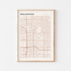 inglewood, california map poster - image 1
