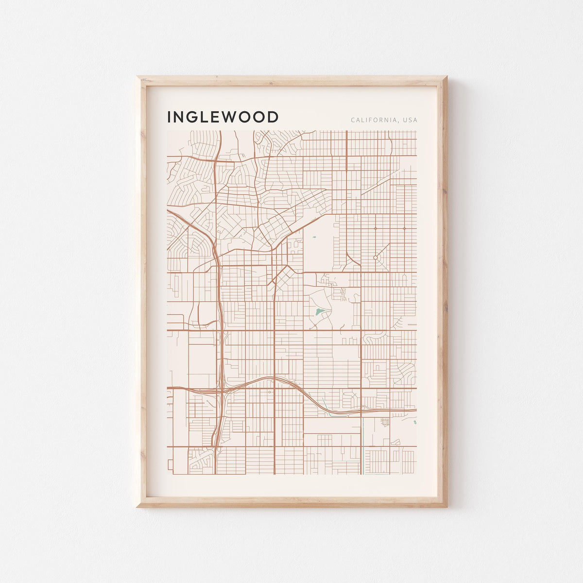inglewood, california map poster - image 1