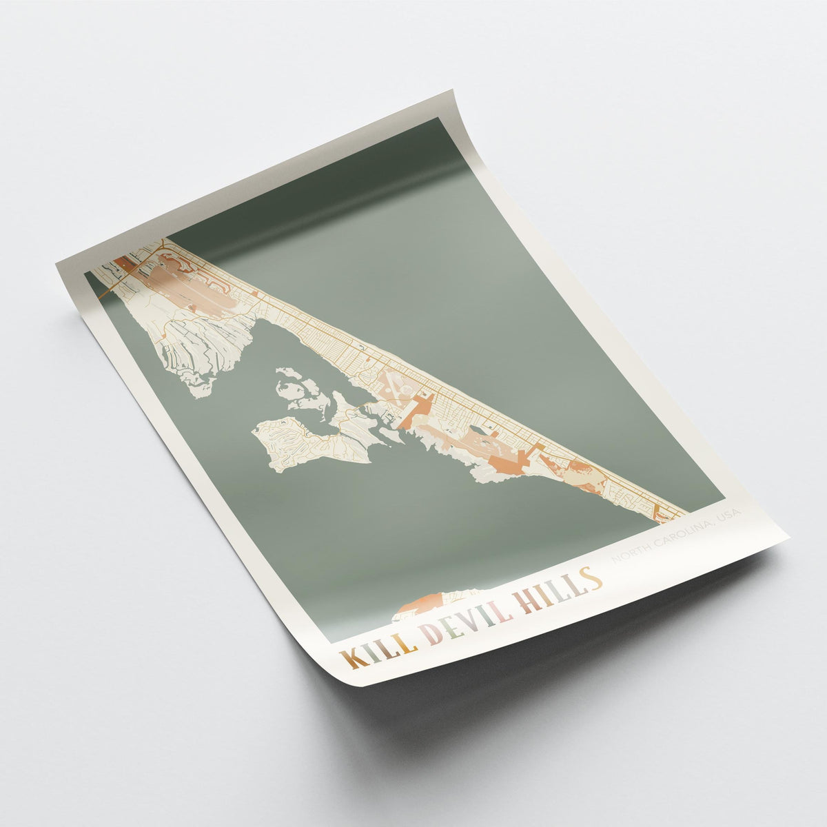 kill devil hills, north carolina map poster - image 4