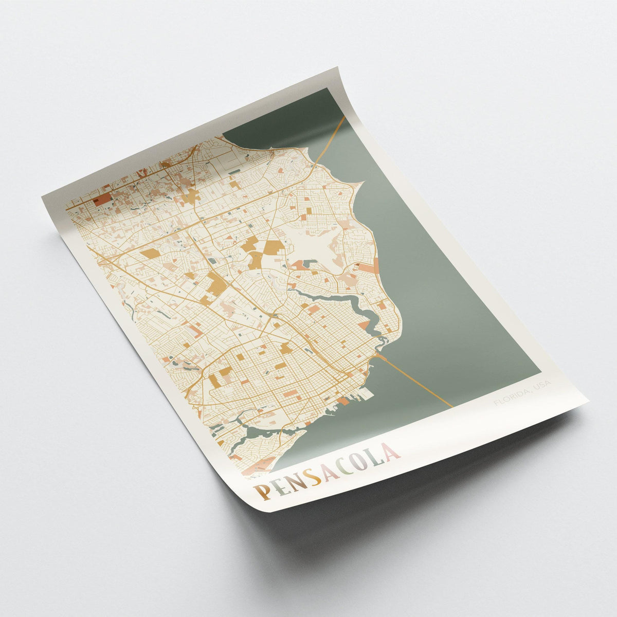 pensacola, florida map poster - image 4