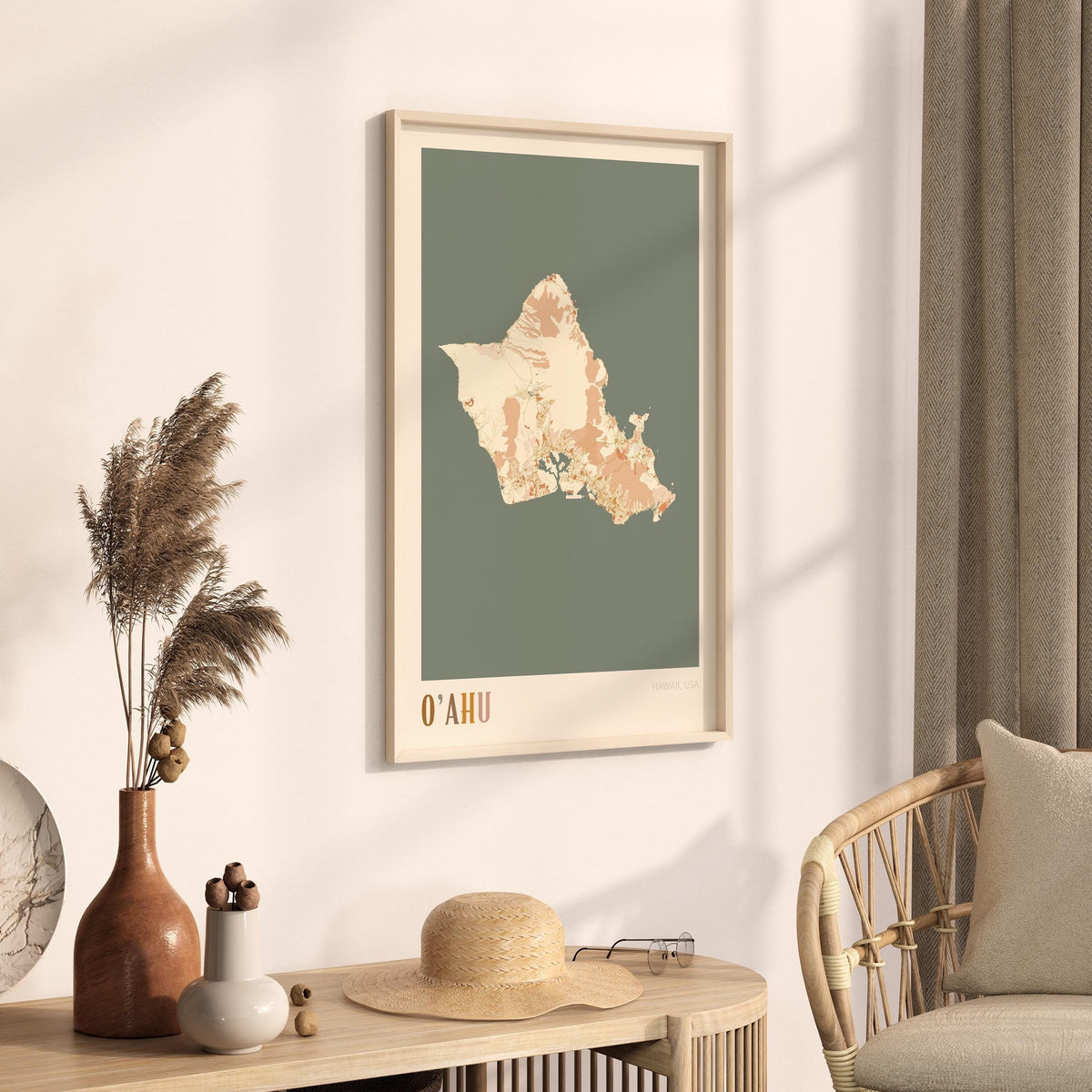 oahu, hawaii map poster - image 2