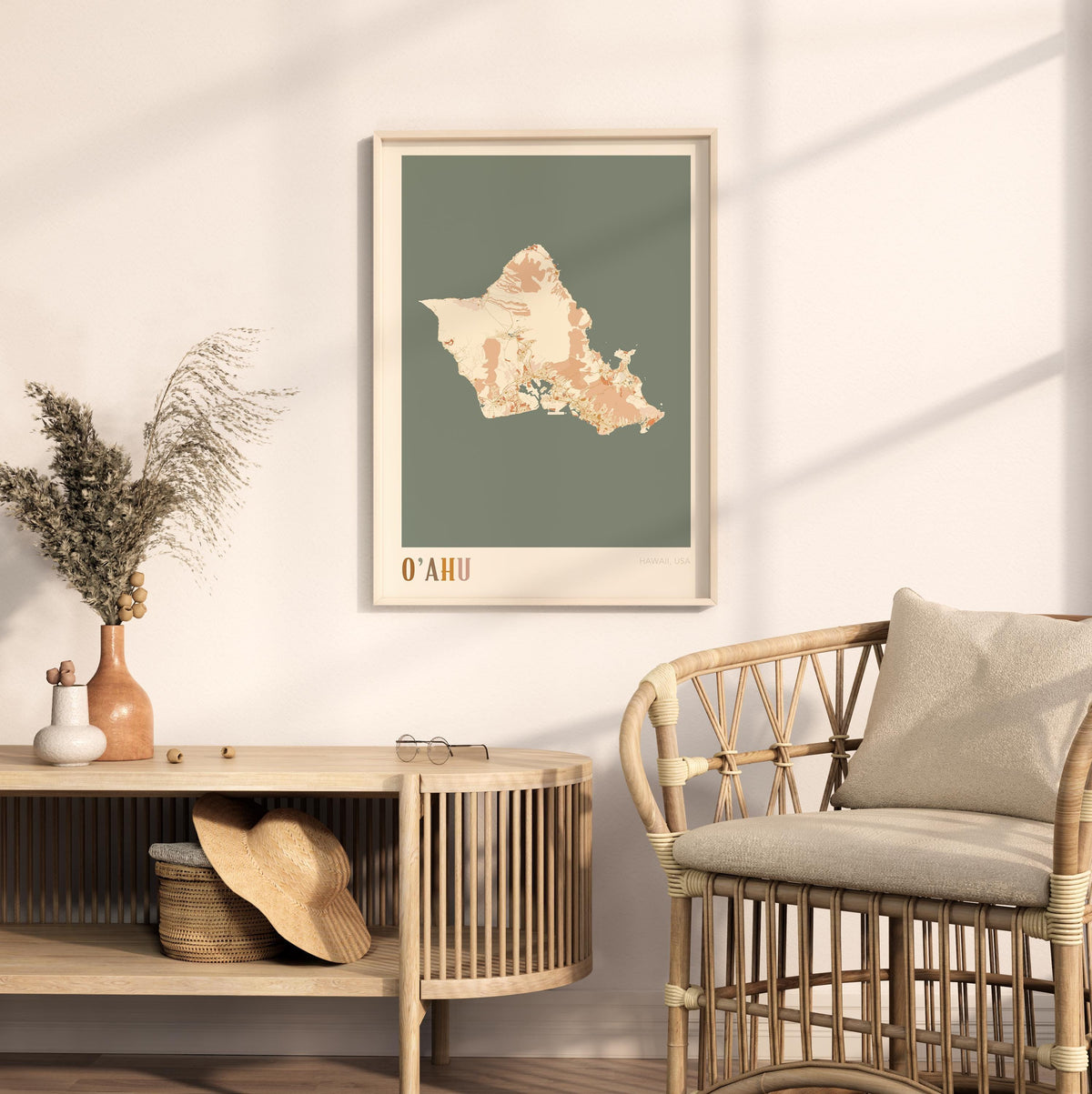 oahu, hawaii map poster - image 3