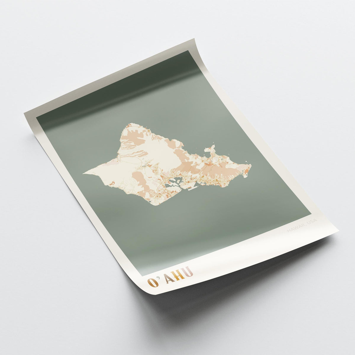 oahu, hawaii map poster - image 4