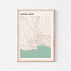 santa cruz, california map poster - image 1