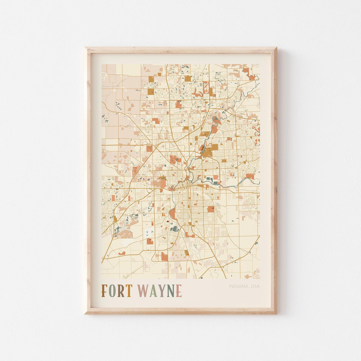 fort wayne, indiana map poster - image 1