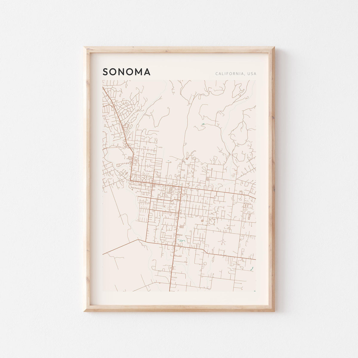 sonoma, california map poster - image 1
