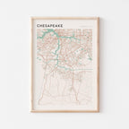 chesapeake, virginia map poster - image 1