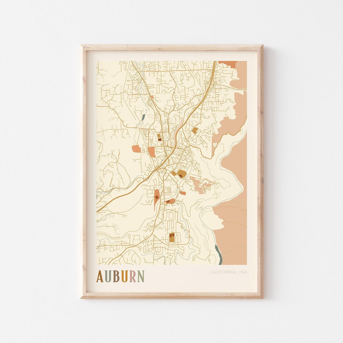 auburn, california map poster - image 1