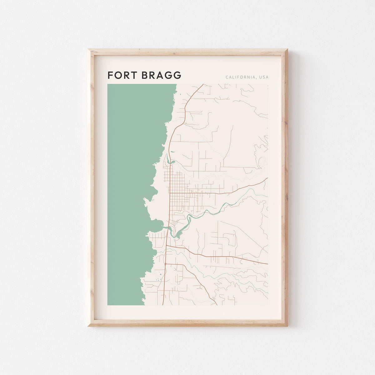 fort bragg, california map poster - image 1
