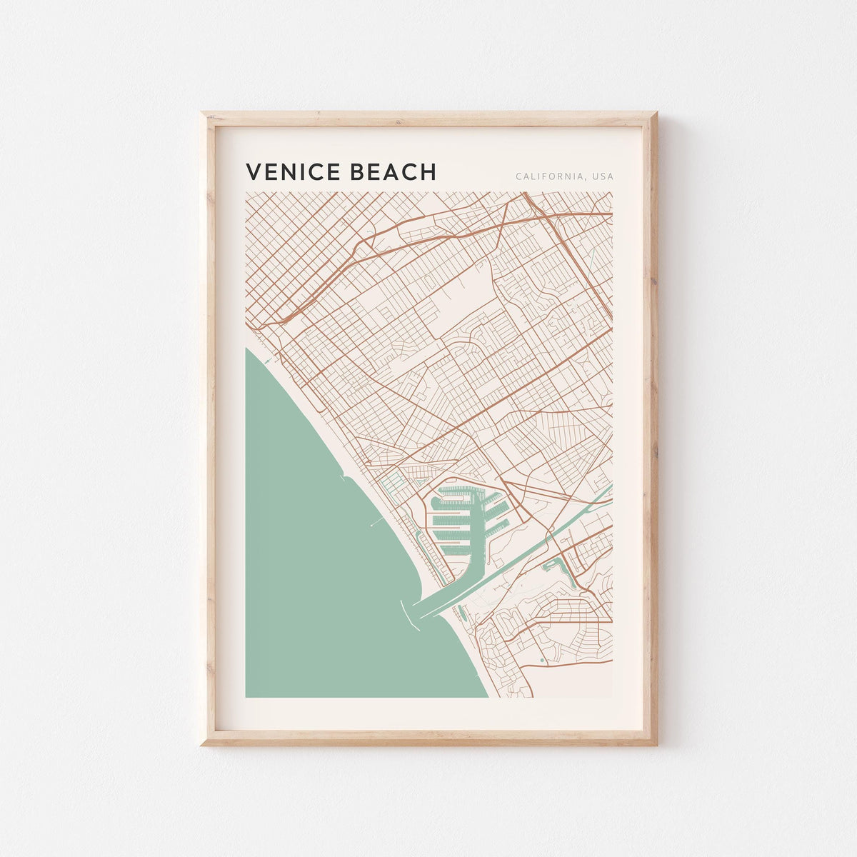 venice beach, california map poster - image 1