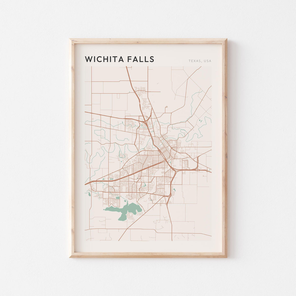 wichita falls, texas map poster - image 1