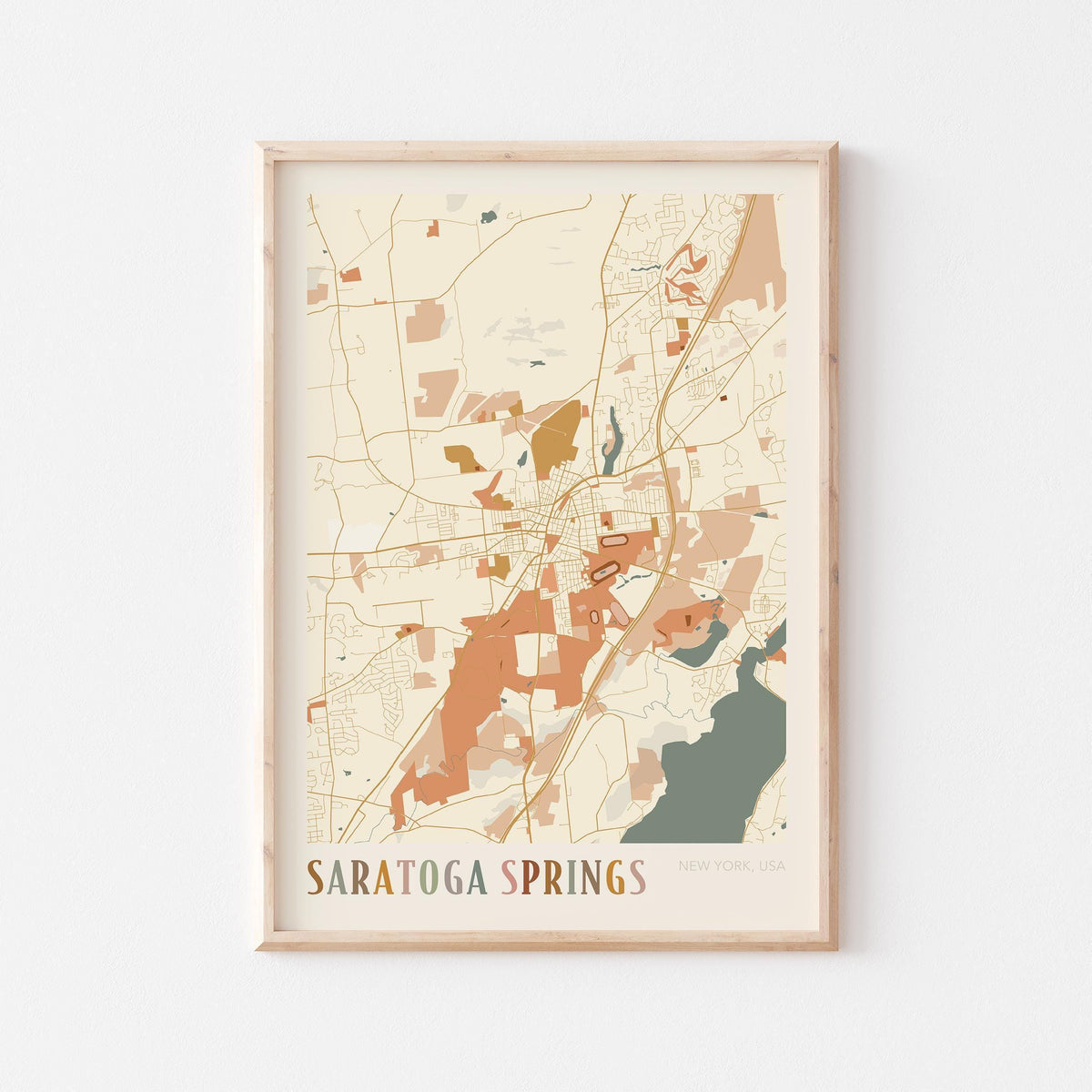 saratoga springs, new york map poster - image 1