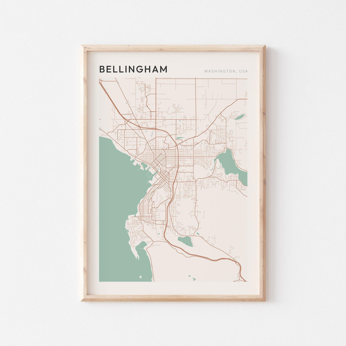 bellingham, washington map poster - image 1