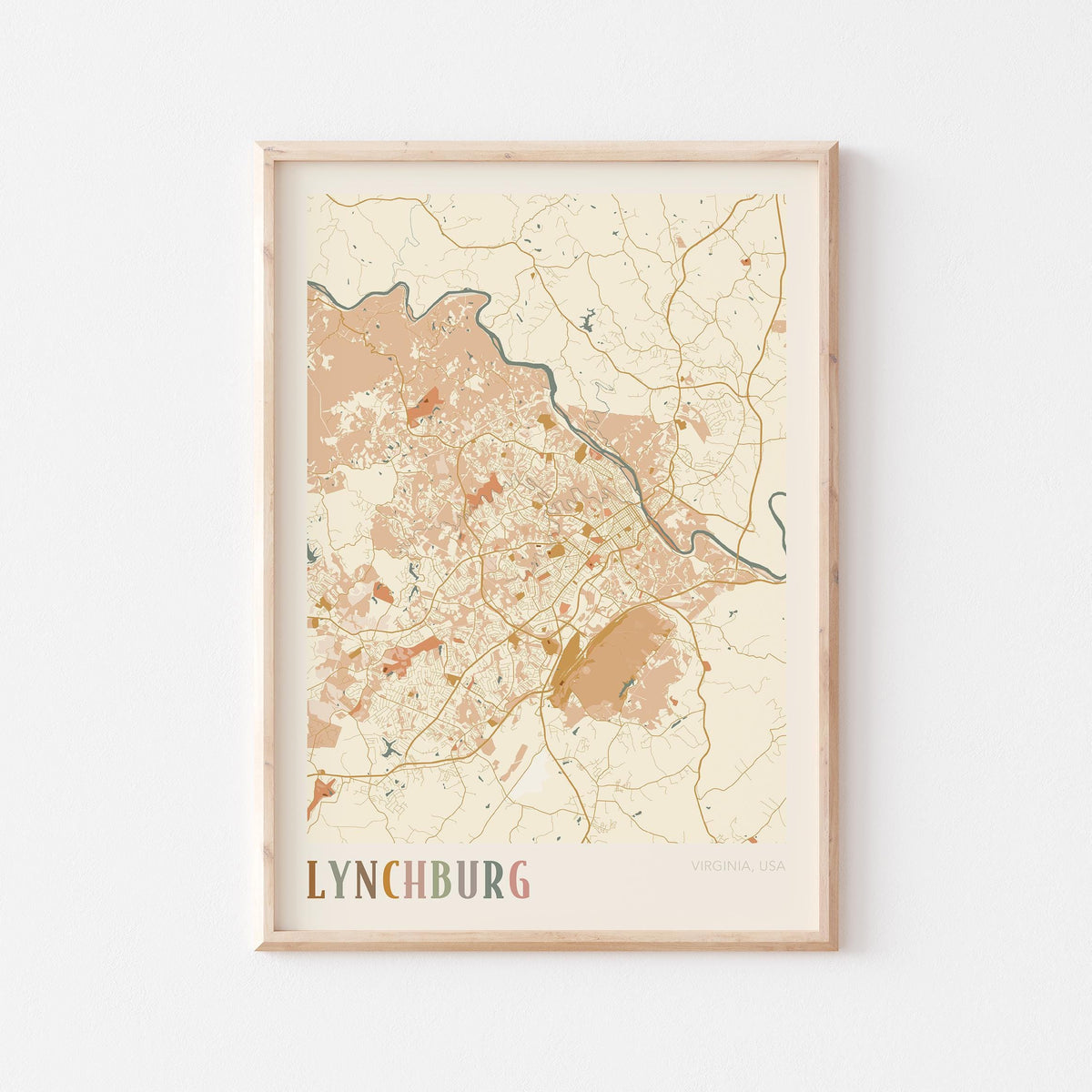 lynchburg, virginia map poster - image 1