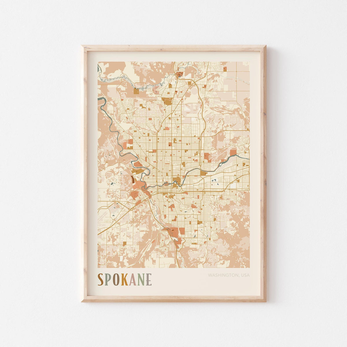 spokane, washington map poster - image 1