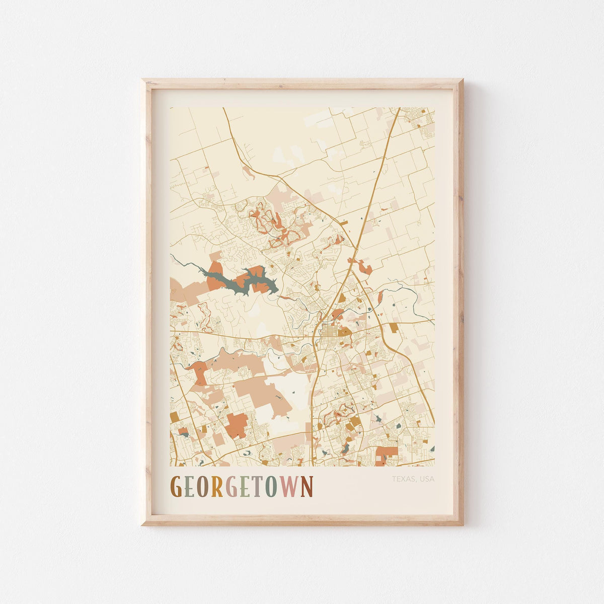 georgetown, texas map poster - image 1