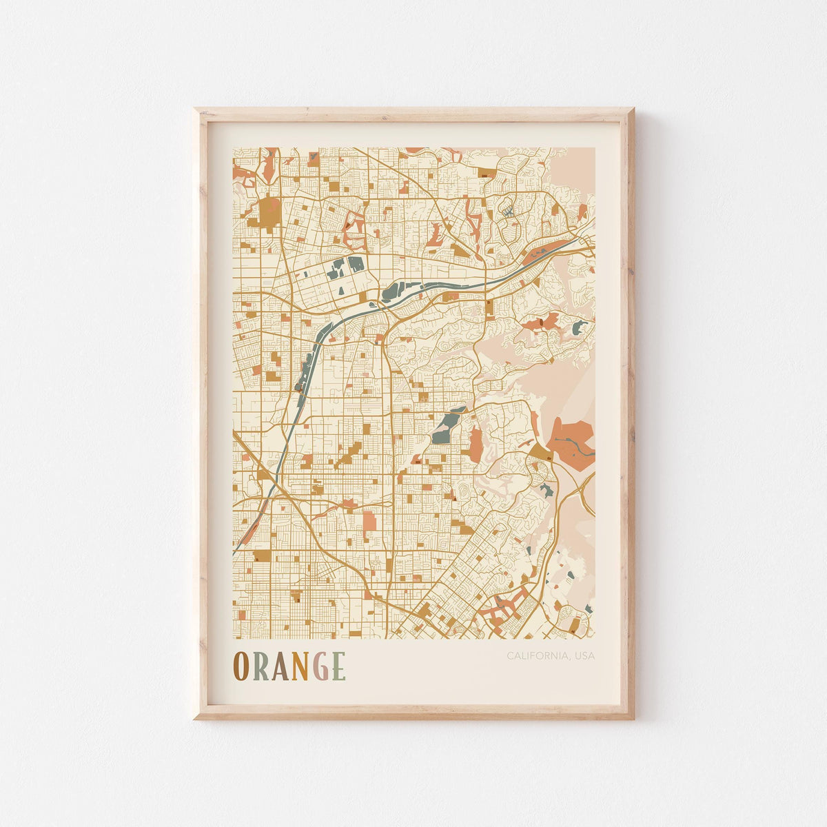 orange california map poster - image 1
