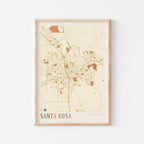 santa rosa, california map poster - image 1