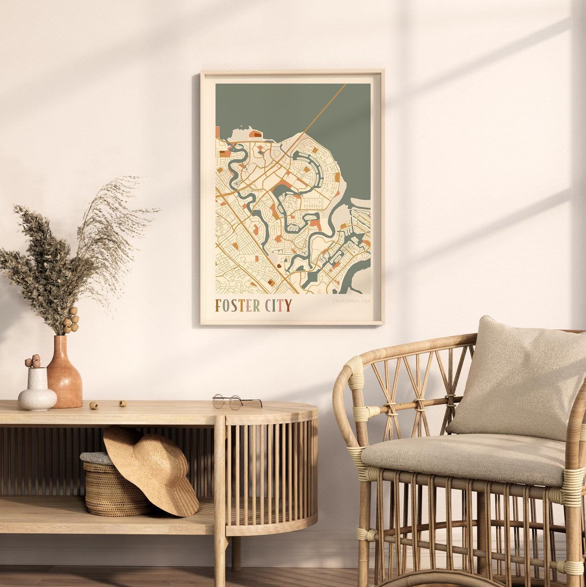 foster city, california map poster - image 3