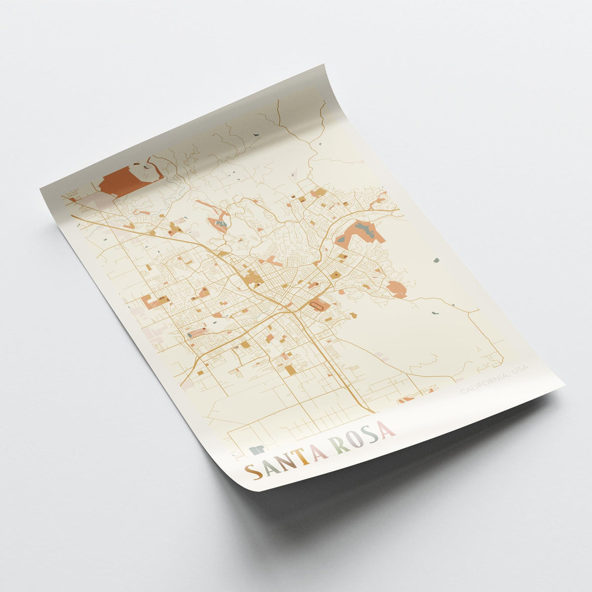 santa rosa, california map poster - image 4