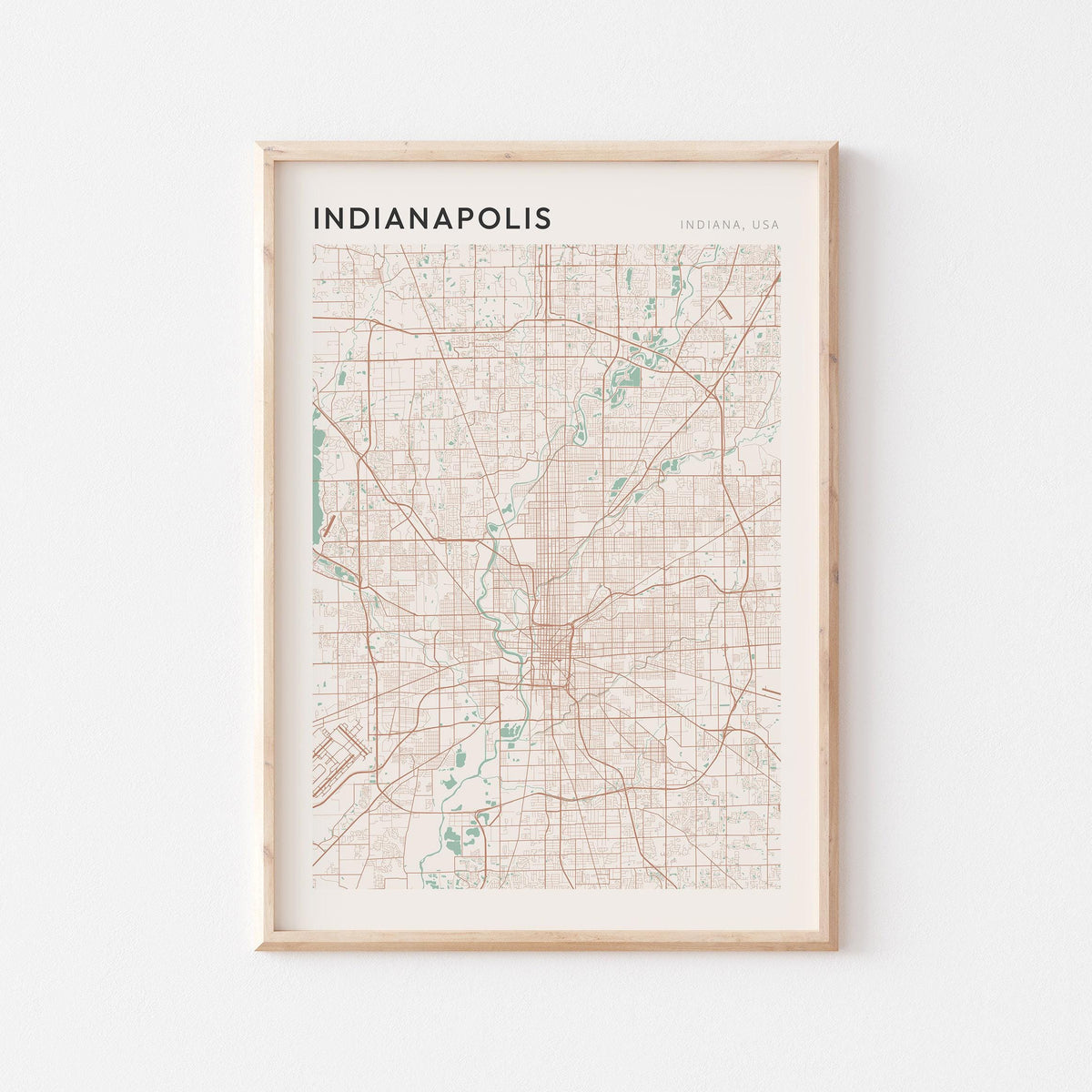 indianapolis, indiana map poster - image 1