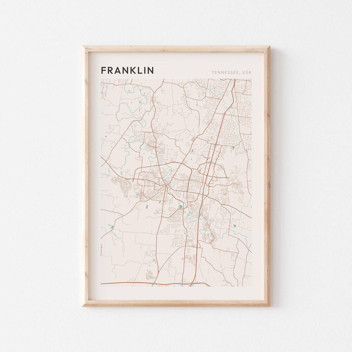 franklin, tennessee map poster - image 1