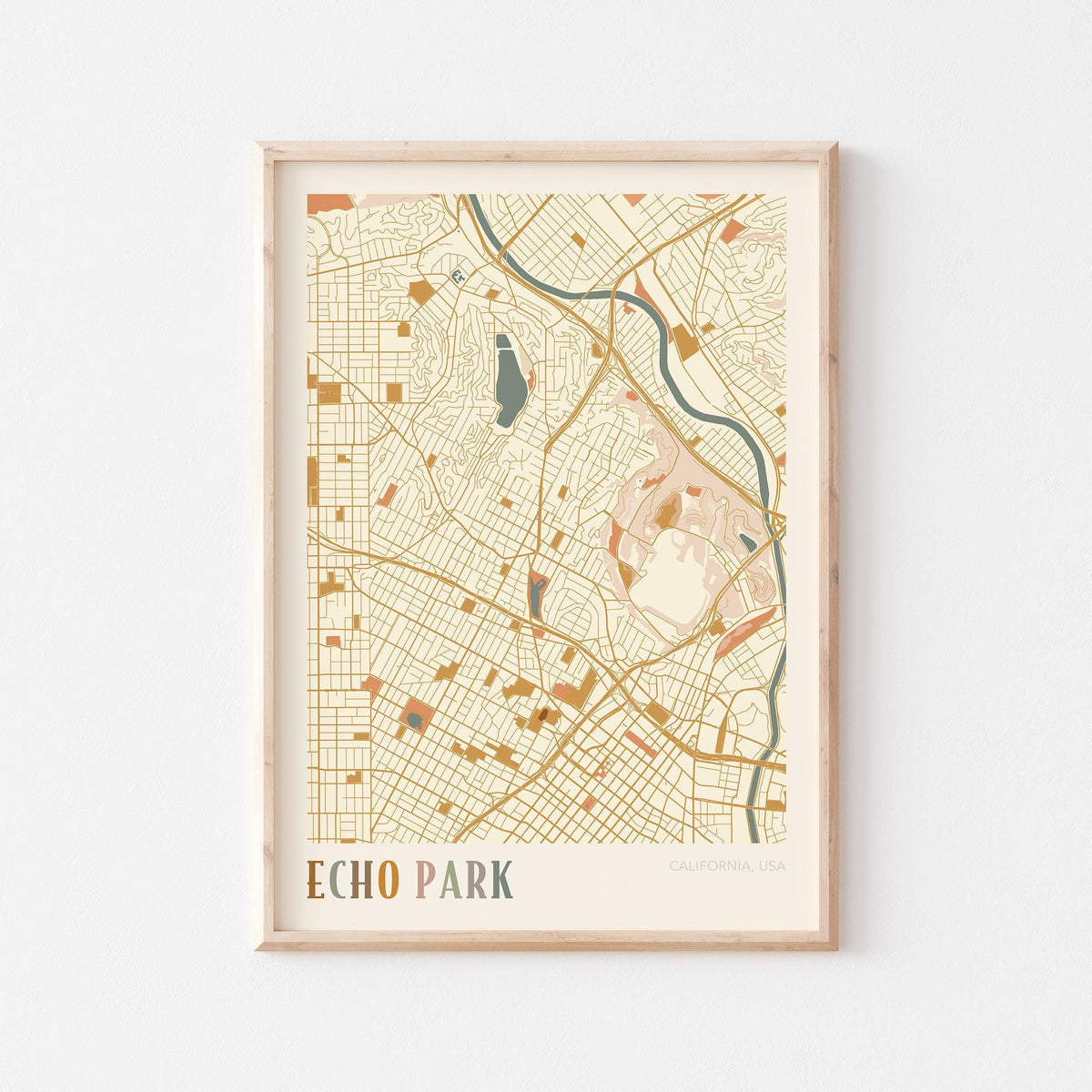 echo park, california map poster - image 1