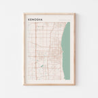 kenosha, wisconsin map poster - image 1