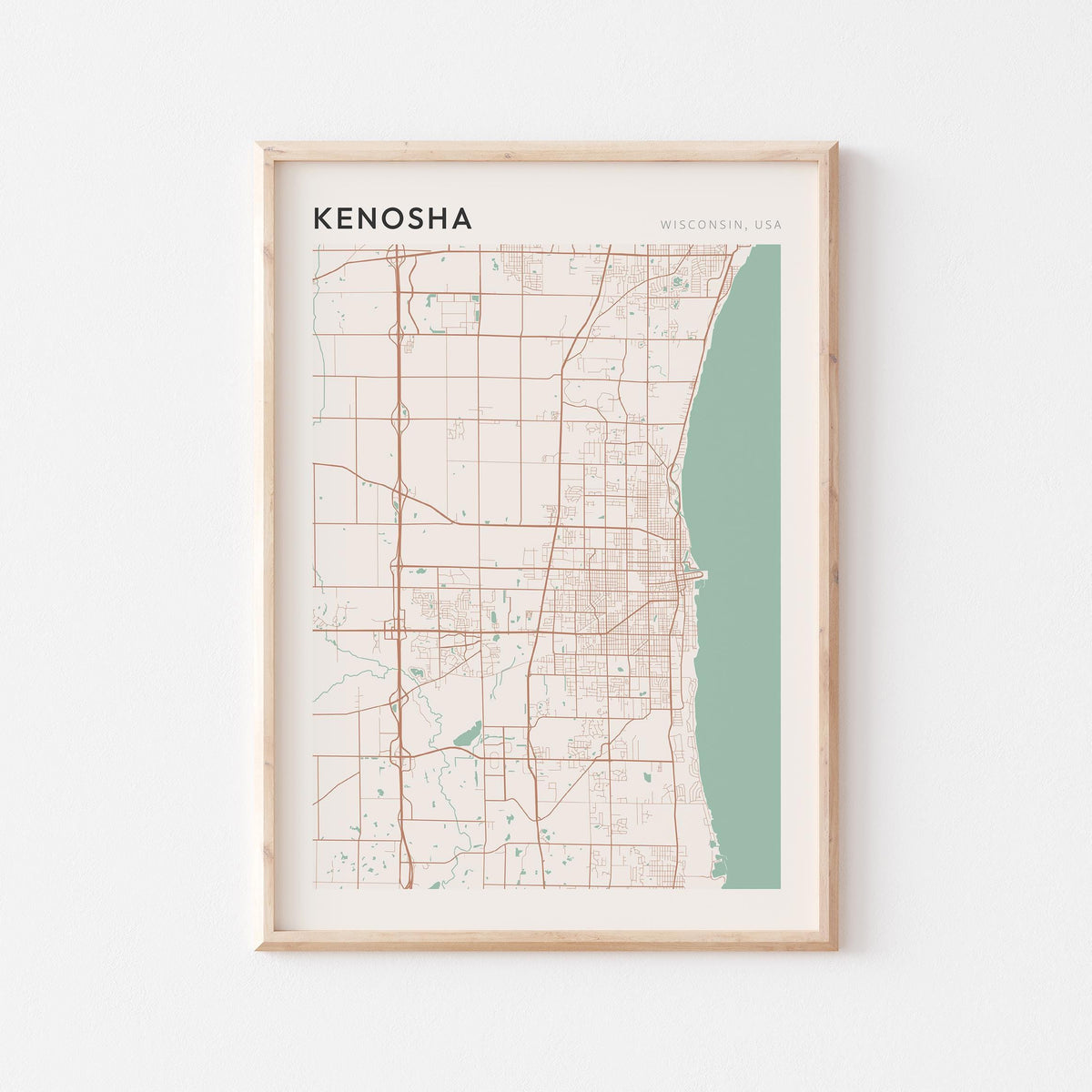 kenosha, wisconsin map poster - image 1