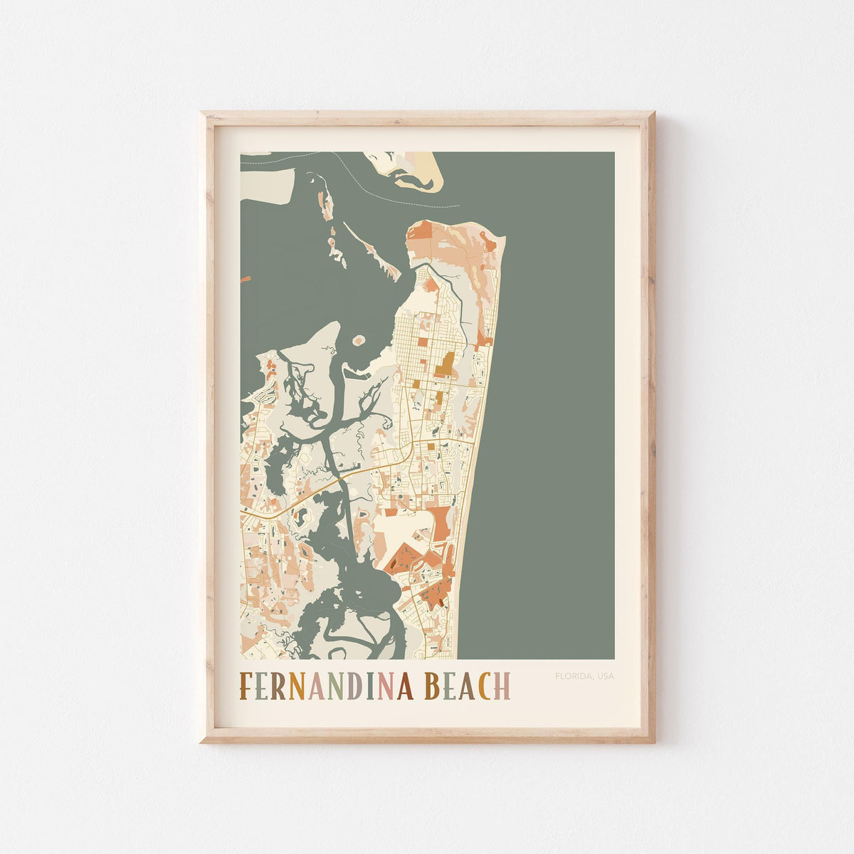 fernandina beach, florida map poster - image 1