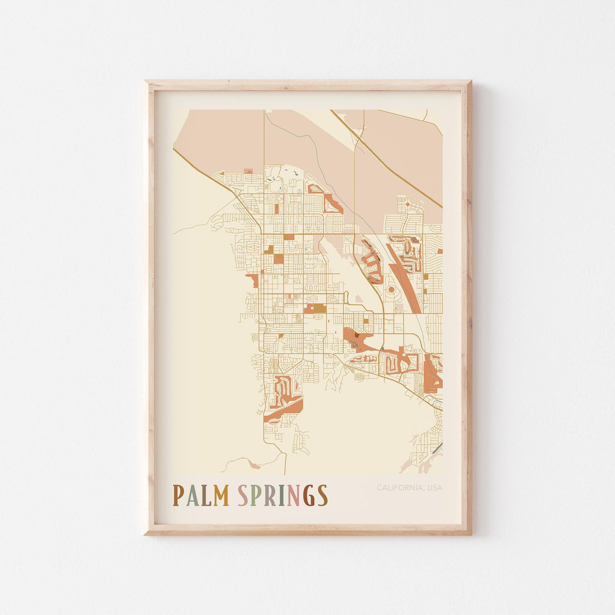 palm springs, california map poster - image 1
