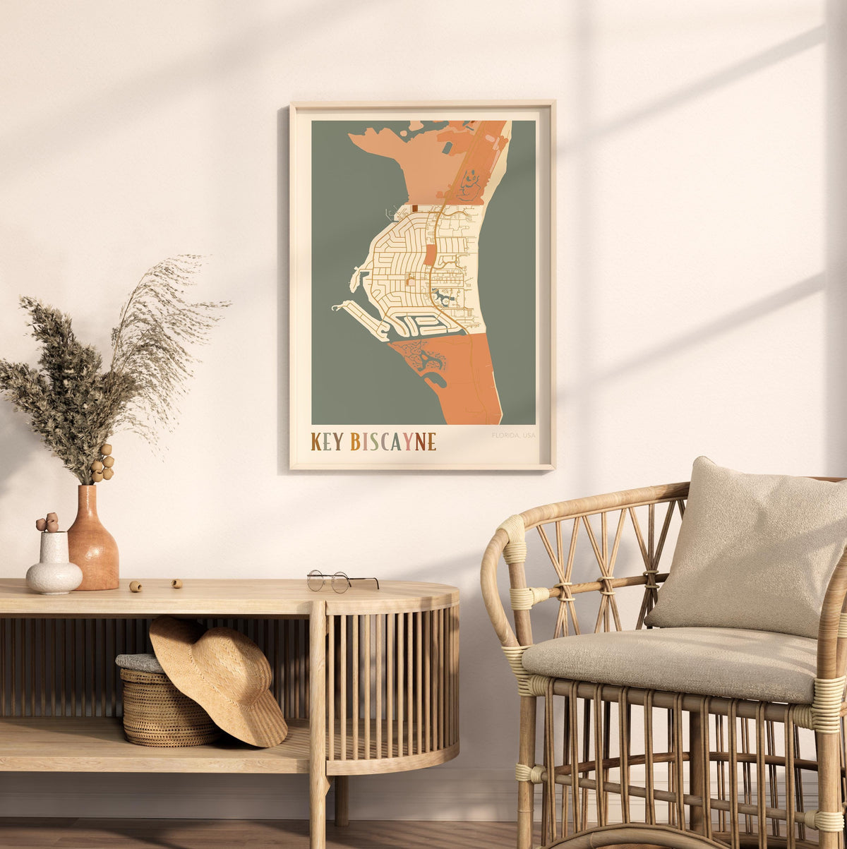 key biscane, florida map poster - image 3