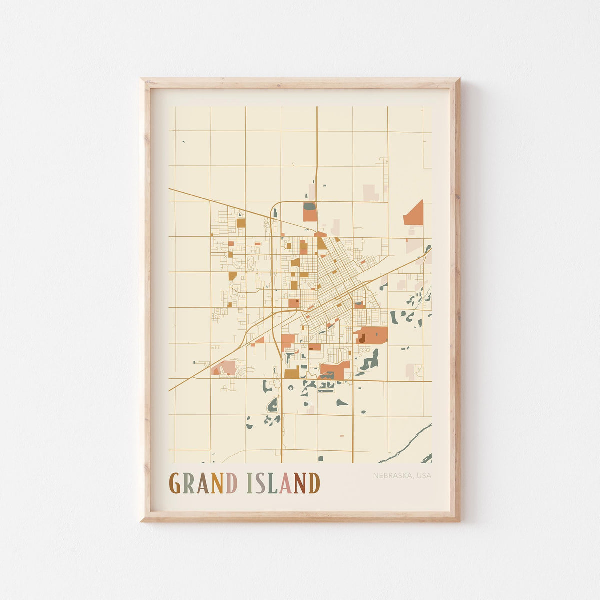 grand island, nebraska map poster - image 1